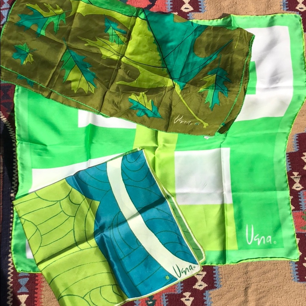 3 Uena vintage silk scarves
